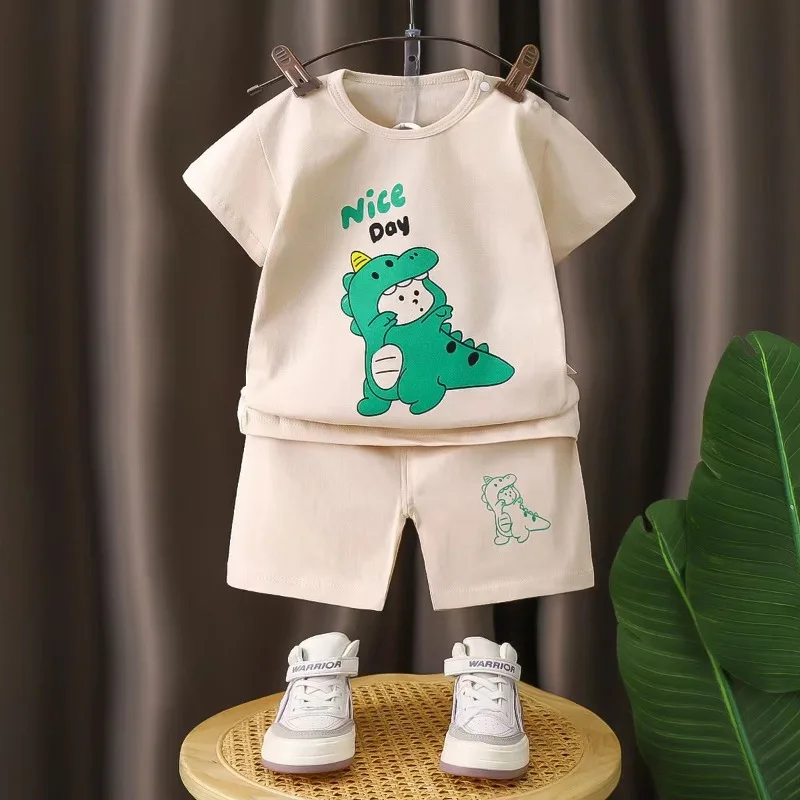 Kids Clothes Set Baby Boy/Girl T-Shirt + Shorts Summer Clothing Cotton Cartoon Casual Boys Tracksuit Children Baby Clothes Set