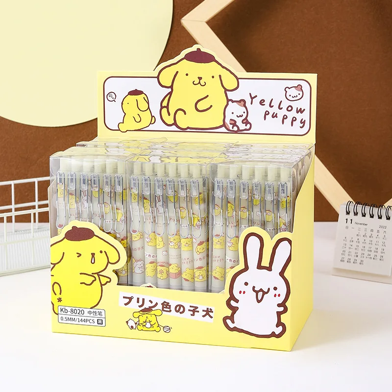 

Sanrio Cartoon Pen Hello Kitty Kuromi Melody Pompompurin Anime Figures Learning Stationery Pressing Neutral Pen Students Gifts