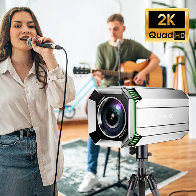 2K 60fps 10x Zoom With Microphone USB Webcam For Video Conference Online Teaching Boardcast Digital Camera Web Cam PC Laptop 4