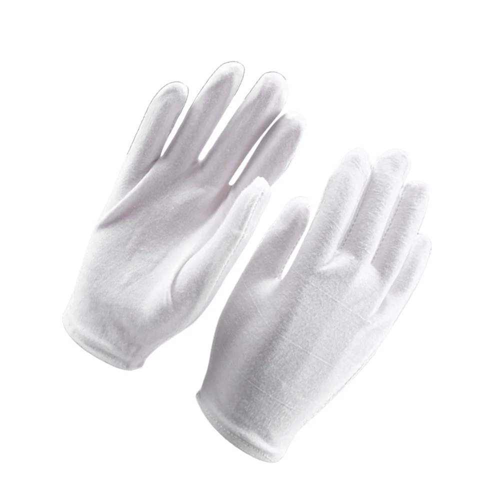 

4 Pair Lightweight Cotton Protective Working Gloves Moisturising Lining Gloves for Industrial Labor Gardening - White