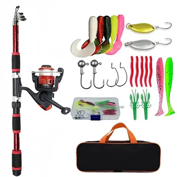 Telescopic Fishing Rod & Reel Full Kit with Baits and Hooks 1