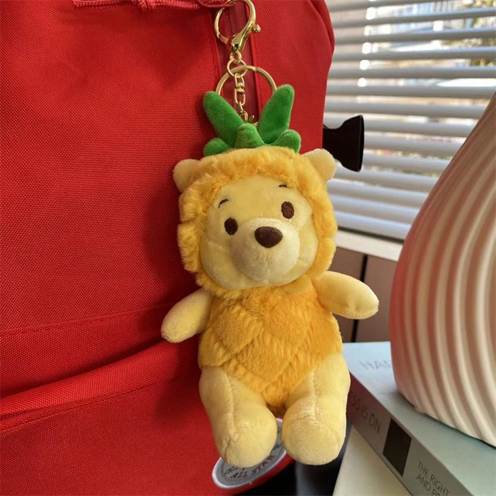 16CM Cute Fruit Clothing Bear Keyring Pendant Plush Toy To School Bag Purse Fashion Couple Pendant Multi-Color Style Accessories 10 30pcs metal swivel clips carabiner snap hooks clamp hook hanging snaps buckle for purse bags strap buckles part accessories