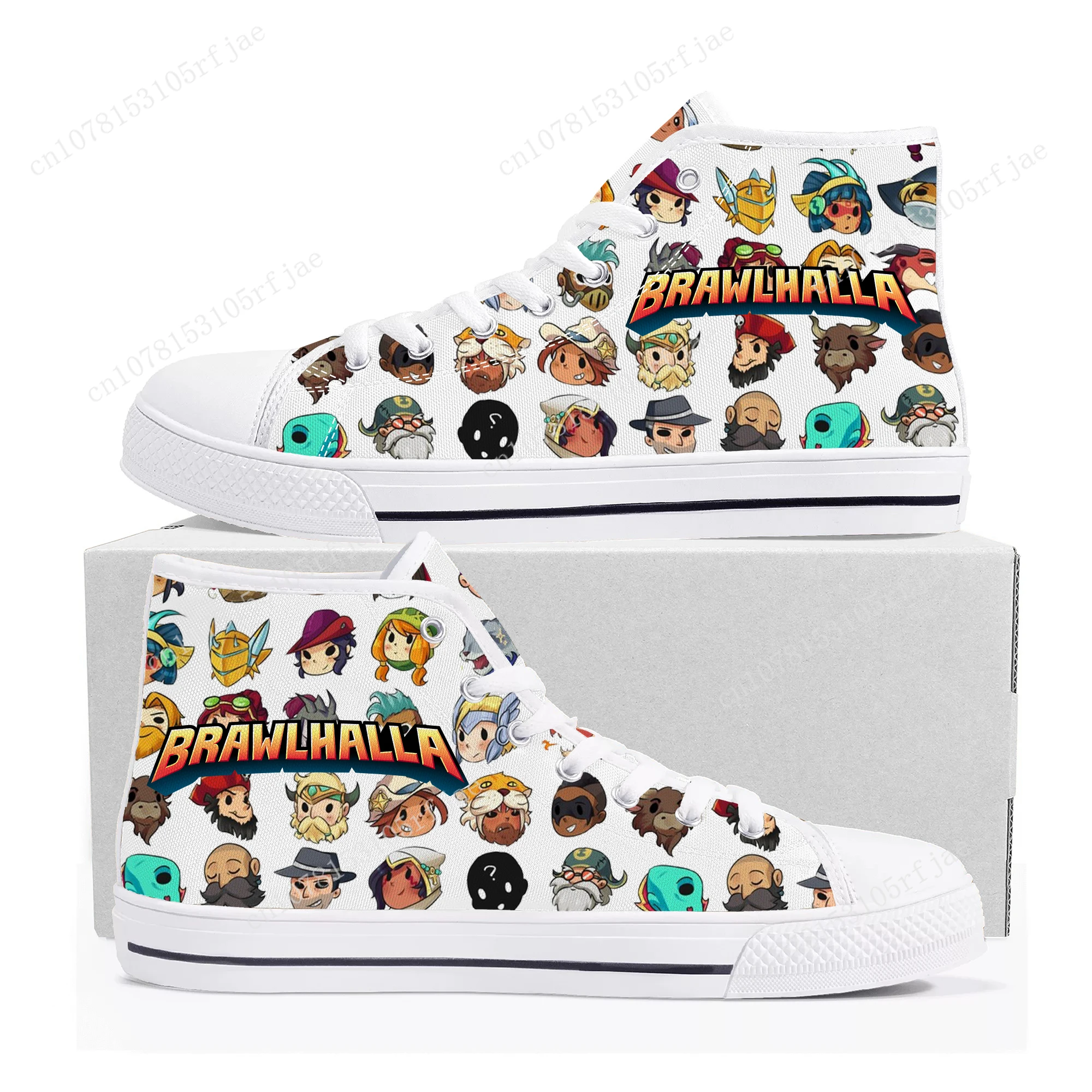 Brawlhalla High Top Sneakers Hot Cartoon Game Mens Womens Teenager High Quality Fashion Canvas Shoes Casual Tailor Made Sneaker