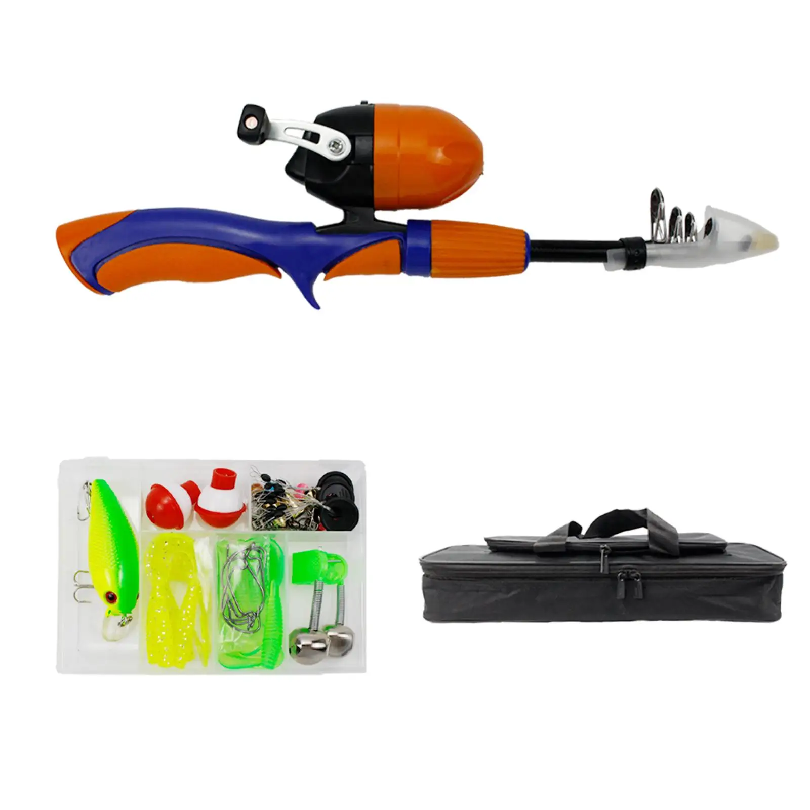 Portable Kid'S Fishing Pole Telescopic Fishing Rod and Reel Combos Travel Tote Gift Ultralight for Beginner Children Angler