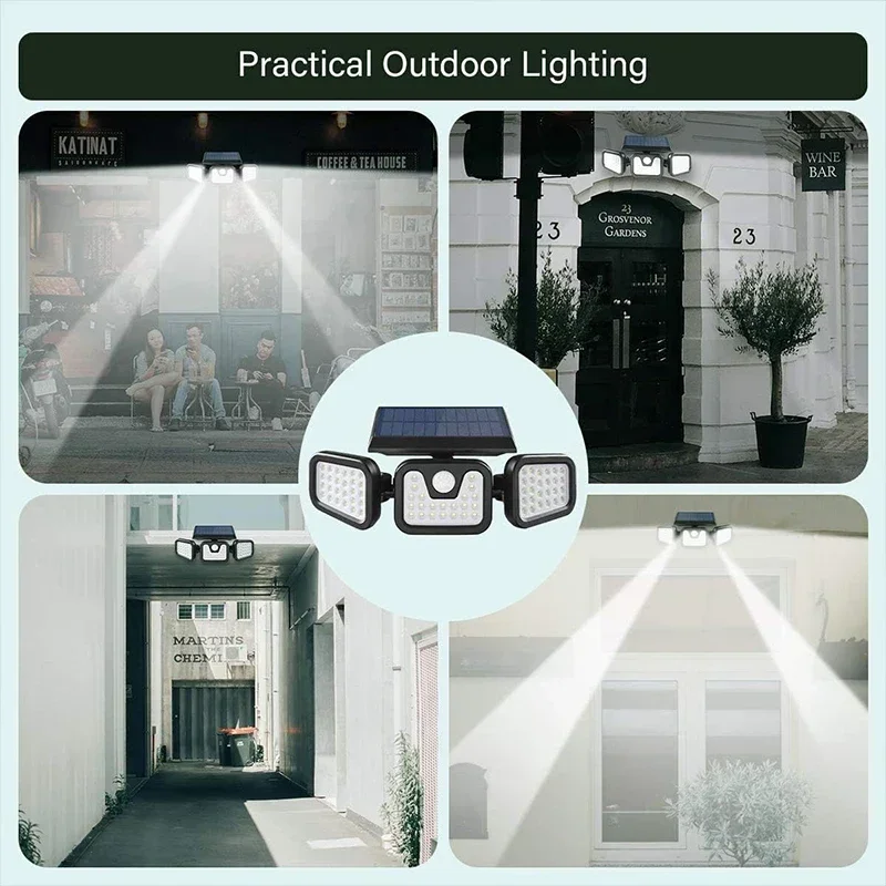 Description Picture 2 of itemSolar Lights Outdoor Motion Sensor Human Induction Adjustable Head IP65 Waterproof Solar Power Wall Lamp