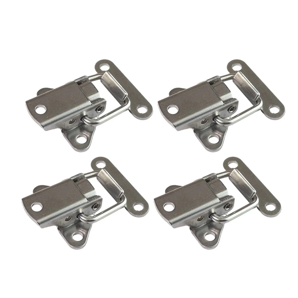Description Picture 2 of item4*Stainless Steel Cabinet Latch Hasp Toolbox Toggle Lock Hasp Toggle Latch Mini Clamps Box Clasp Buckle Trunk Latch Catches