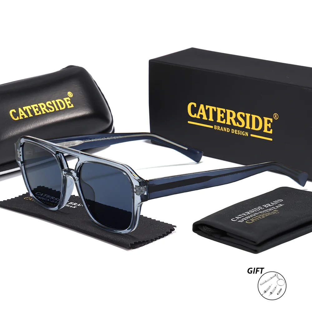 CATERSIDE Retro Männer Optische Sonnenbrille Flache Oberseite Doppel Brücken Rezept Brillen Frauen Myopie Ätherische Geschenke Gläser UV400 – Detail 10
