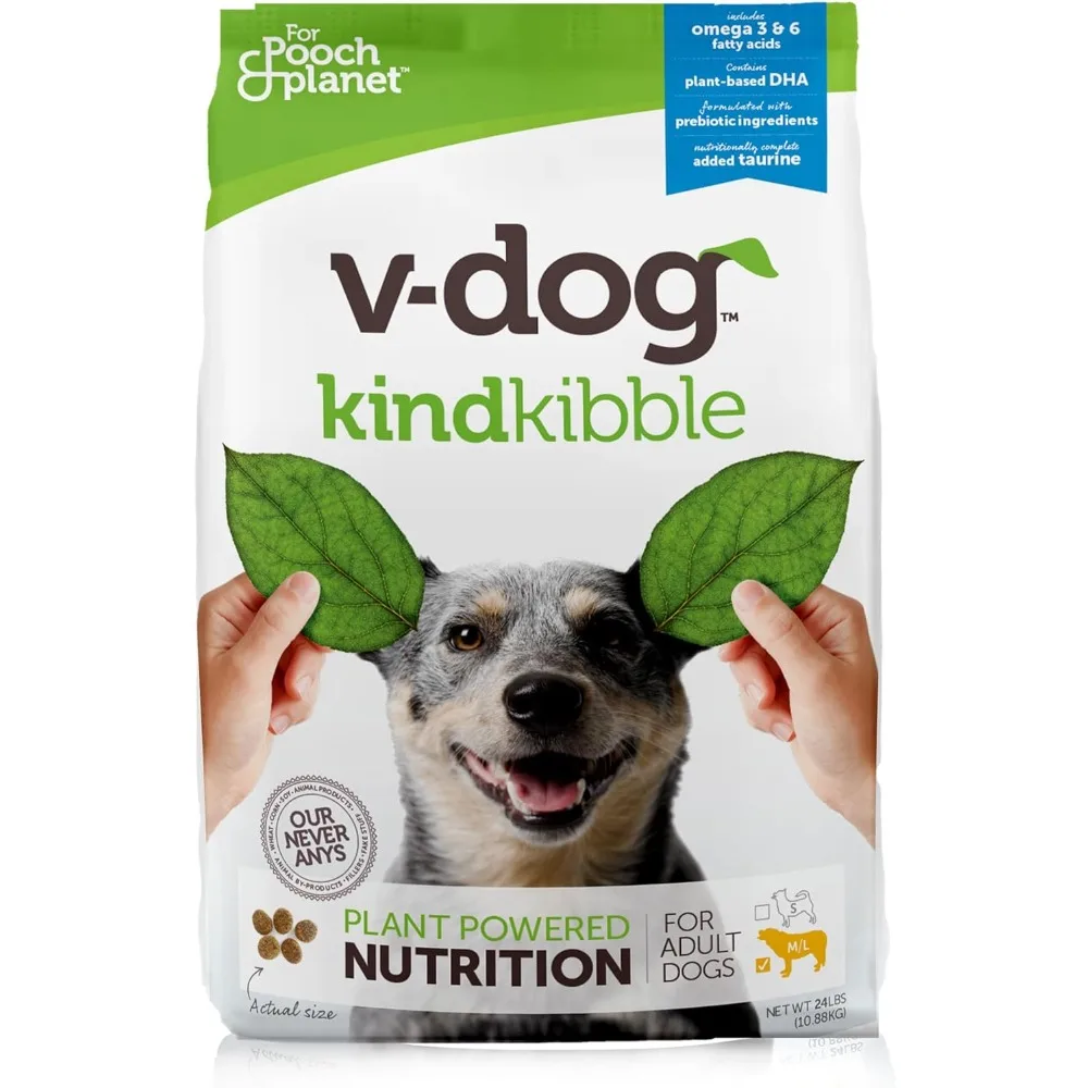 

Vegan Kibble Dry Dog Food (24 LB) | Plant Based Protein with Added Taurine for Sensitive Stomach and Skin | Adult Dog Food