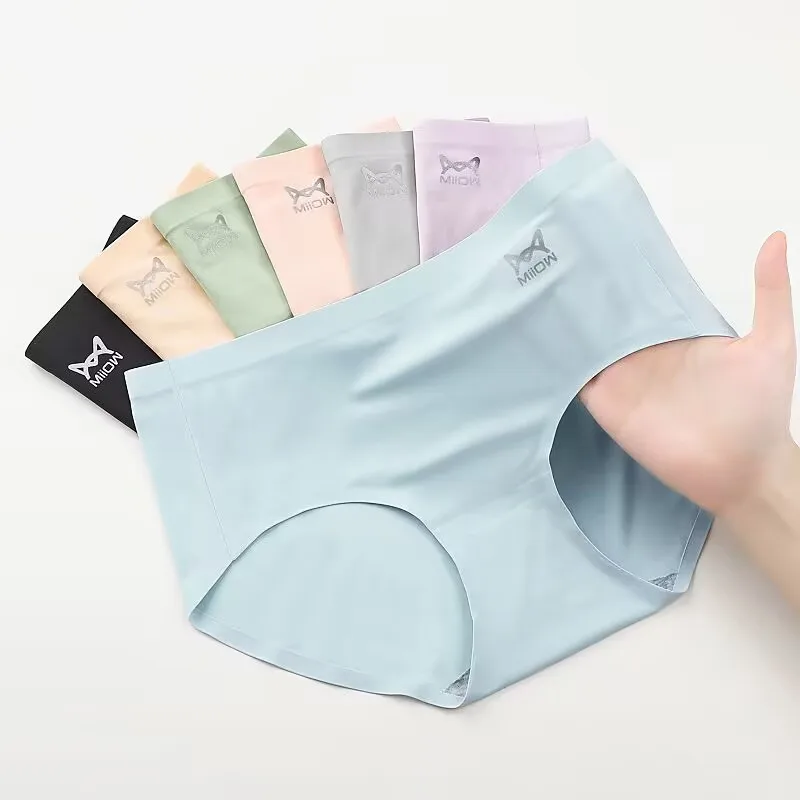 Seamless Mid-Rise Underwear para Mulheres, Roupa Interior Traceless, Borda Ragged, Sexy Hipp, Diário, Venda Quente, 3 Pcs Set