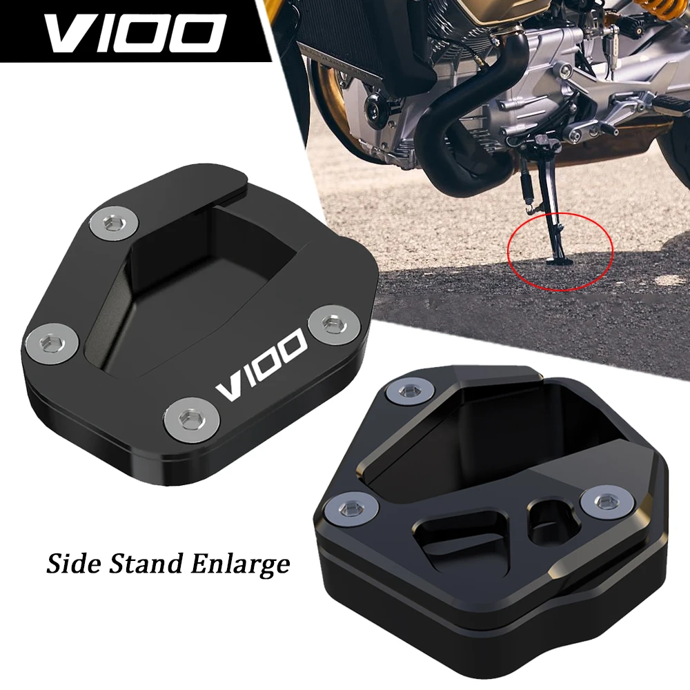 

For Moto Guzzi V100 V 100 Mandello S V100 2023 2024 Motorcycle Accessories Foot Support Extension Plate Side Stand Enlarge Pad