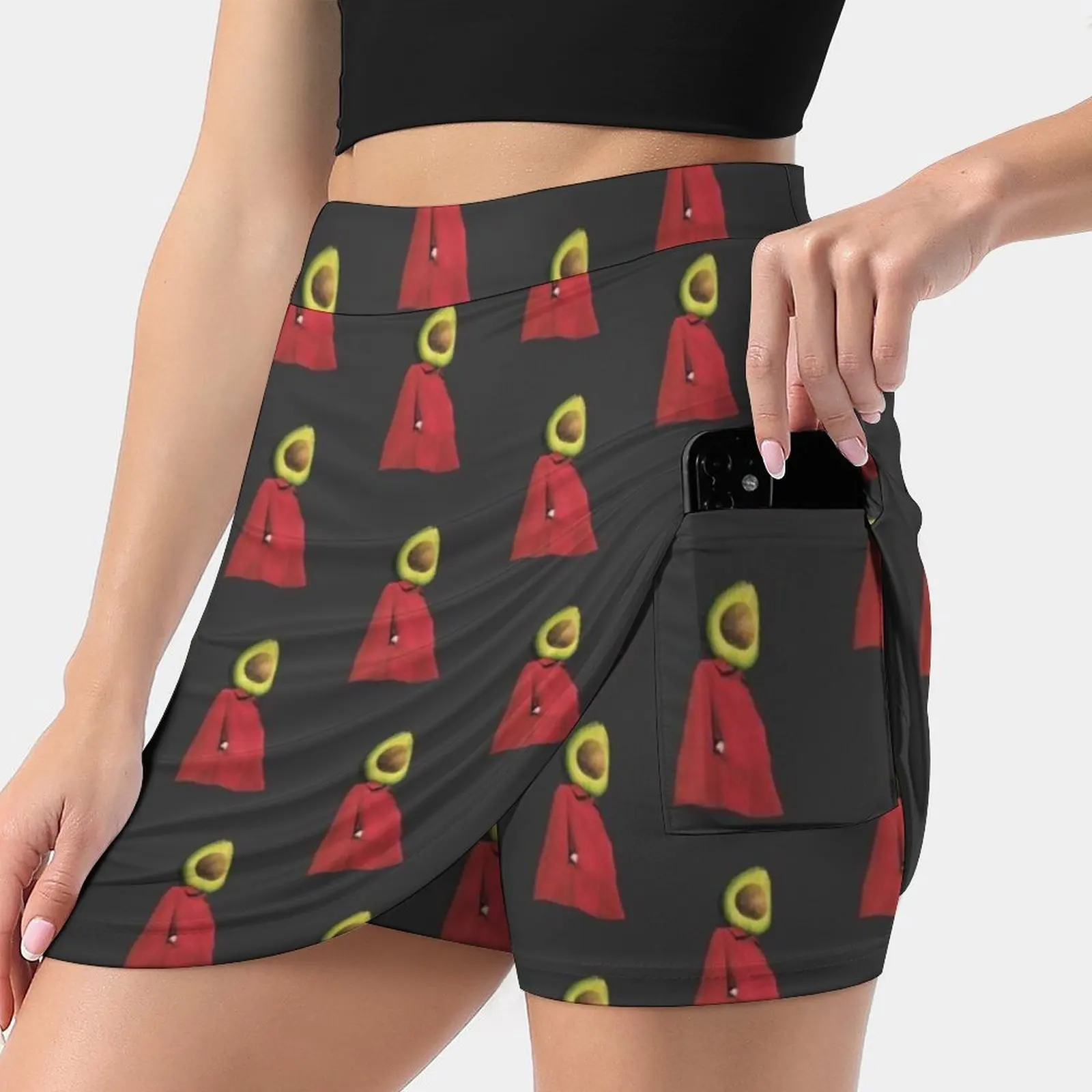

Rootless 2 ( Avocado ) Women's skirt With Pocket Vintage Skirt Printing A Line Skirts Summer Clothes Avocado Red Green Surreal