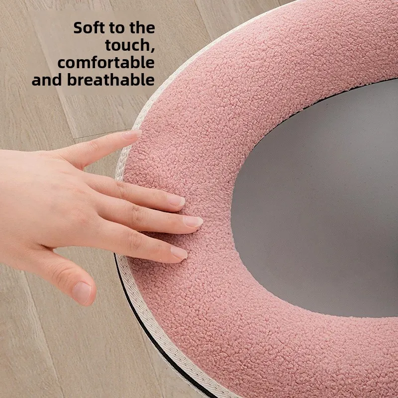 Fashionable household waterproof toilet seat cover with a four season universal thick zipper cartoon toilet seat cushion