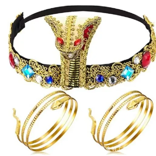 Frau Kleopatra Cosplay Ägypten Königin Perücke Kleopatra Zubehör Kopfschmuck Tanz Halloween Party Rolle Spielen Cosplay Perücke Kostüm – Detail 7