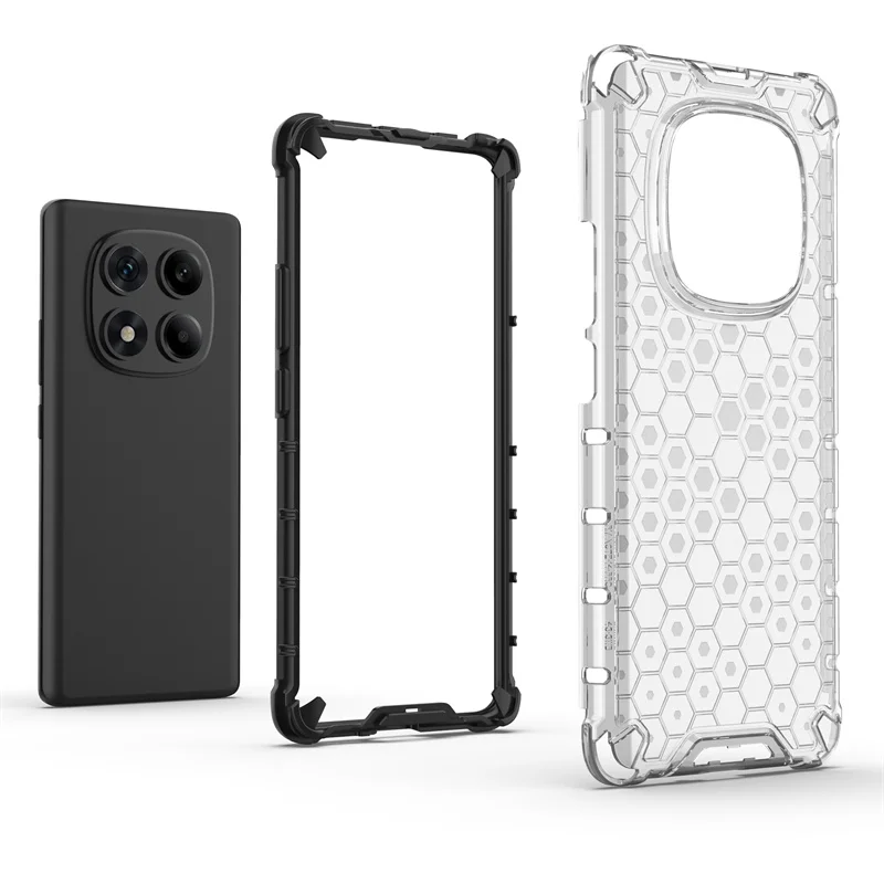 Translucent Honeycomb Design Shockproof Military Armor Case - Hybrid Protective Cover