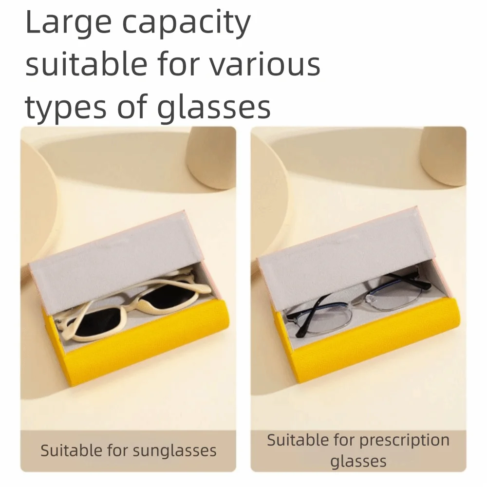 Doppelschichtiges Doppel-Brillenetui aus PU-Leder, tragbares Doppel-Brillenetui, wasserdicht, 2 Fächer, Sonnenbrillenbox für Damen und Herren – Detail 2