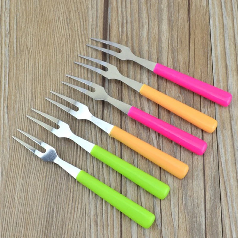 Fruit fork 6Pcs Stainless Steel Cake Dessert Forks Used For Party Restaurant