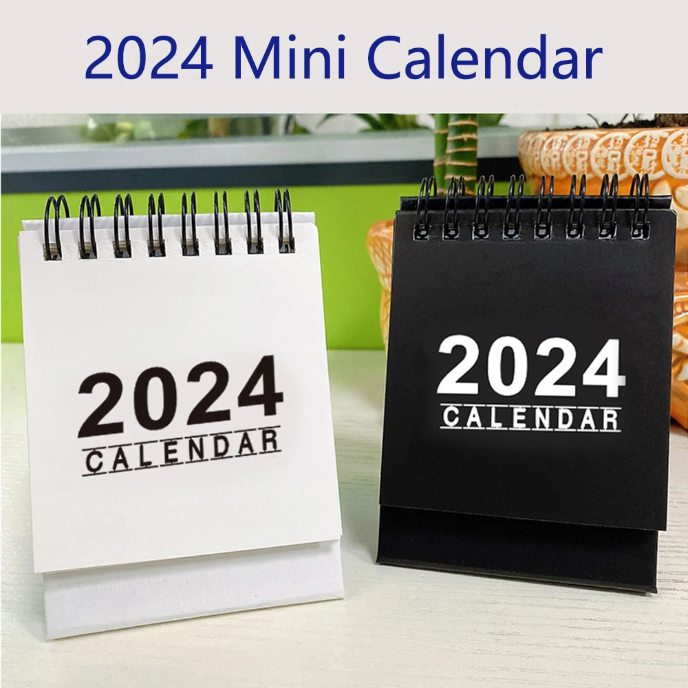 2024 Creative Mini English Calendar Student Portable Coil Calendar Planner Notepad Desk Decoration Calendar Stationery daily planner 2024 wall calendar 18 months weekly schedule stationery supplies home decoration office stationery