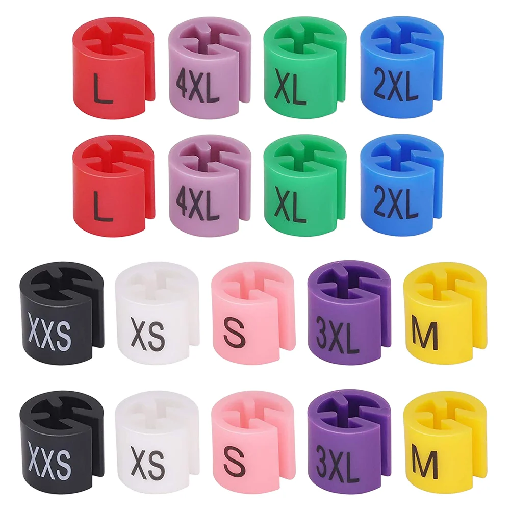 

90 Pcs Size Buckle Garment Markers Color-Coding Hanger Clothes Sizes Clothes Rack Pants Plastic Tags Hanger Clothess