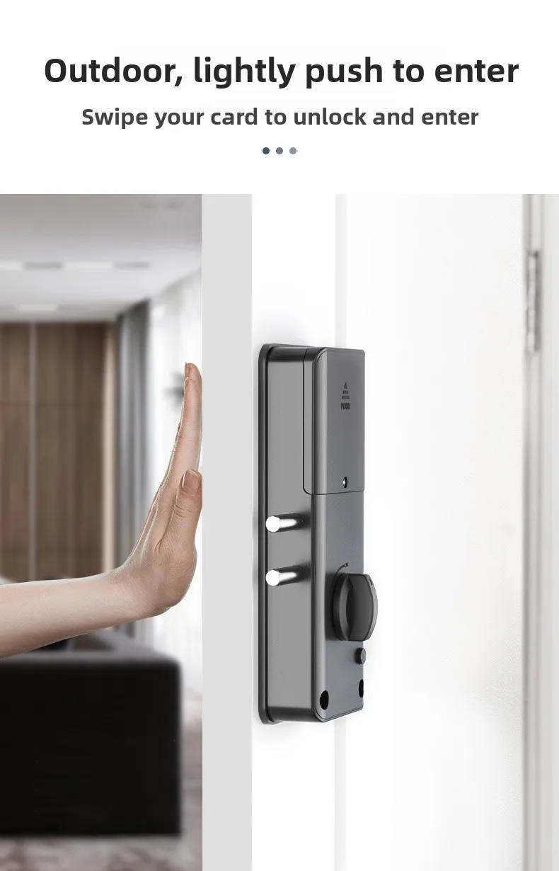 Invisible Design + Punch-Free！Smart Lock for Wooden Doors Bluetooth ...