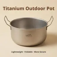 Marmite de camping pliable en titane purifié, en acier inoxydable 304, antibactérienne, pour nouilles, fondue chinoise et soupes 3