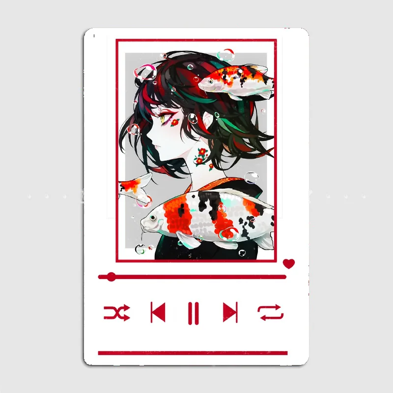 

Anime Girl Aesthetic anime Otaku Music player Theme Metal Tin Sign Truck Indoor Outdoor Home Bar Coffee Kitchen Wall Decoration