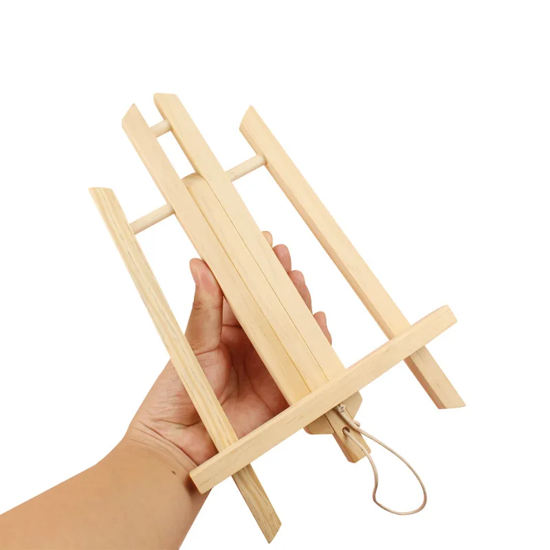 Oil Painting Stand Flat Stand Wooden Tripod Trapezoidal Easel Art Painting Display Stand Folding Sketch Small Easel for Children - 3