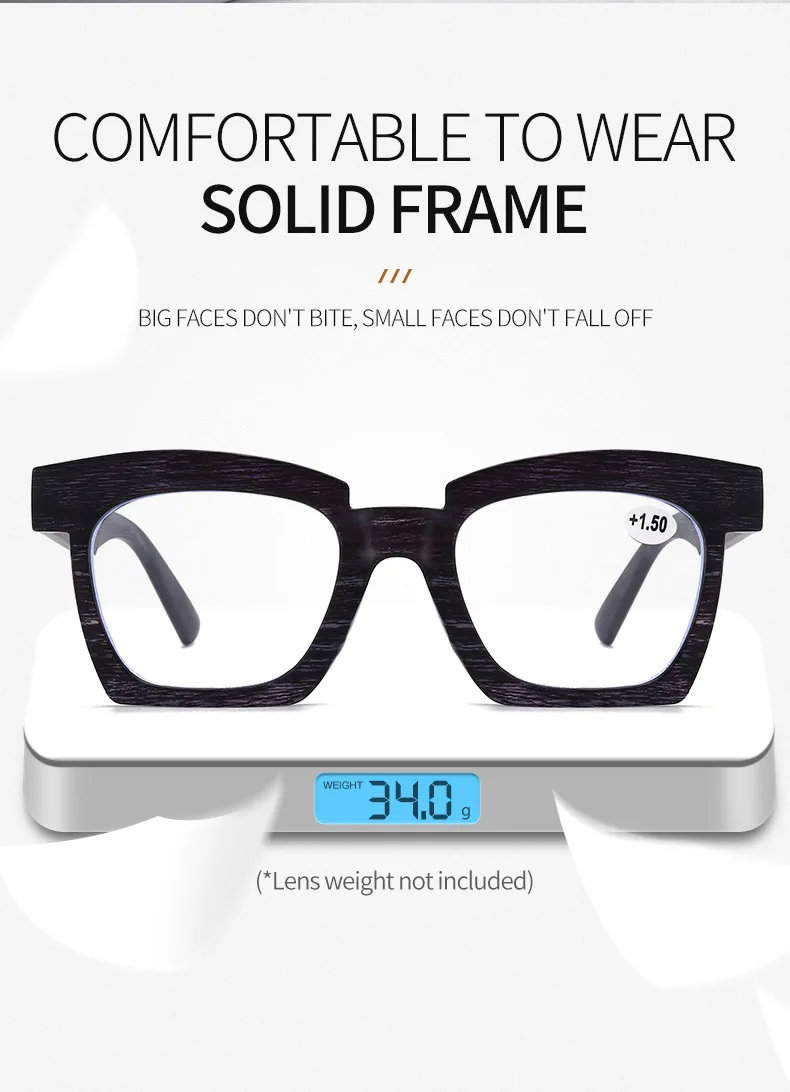 Oversized Square Reading Glasses Women Men Hyperopia Eyeglasses Prescription Diopter Eyewear +1.5 +2 +2.5 +3 +3.5 5