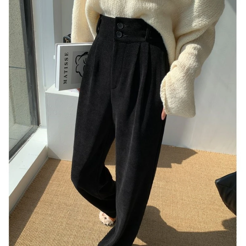 

Wide-legged Pants Women's Autumn Winter Velvet Thickened Loose Casual Small Corduroy Pants Versatile College Style