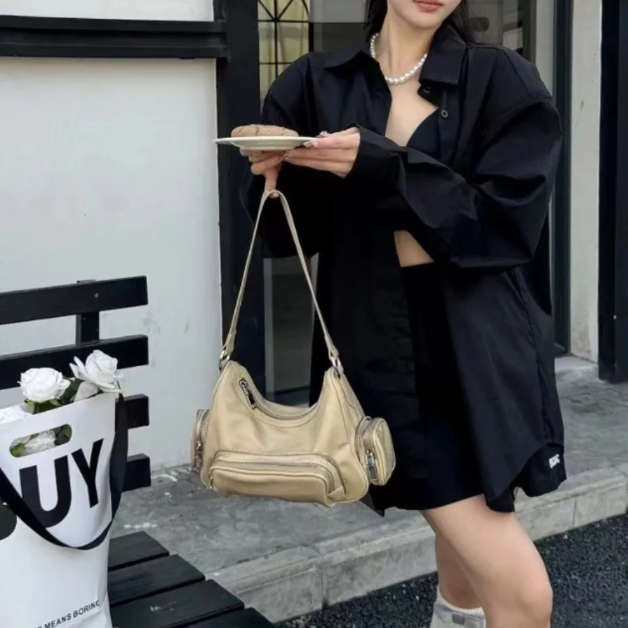 High Quality Women Shoulder Bag Pu Leather Crossbody Bag Multi-pockets Messenger Bag Patchwork Leather Purse Soft Handbag