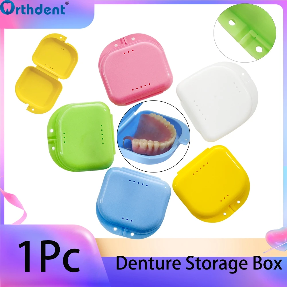 

1Pc Dental Denture Tray Box Orthodontic Braces Plastic Retainer ​False Teeth Protective Organizer Case Vent Holes Dentistry
