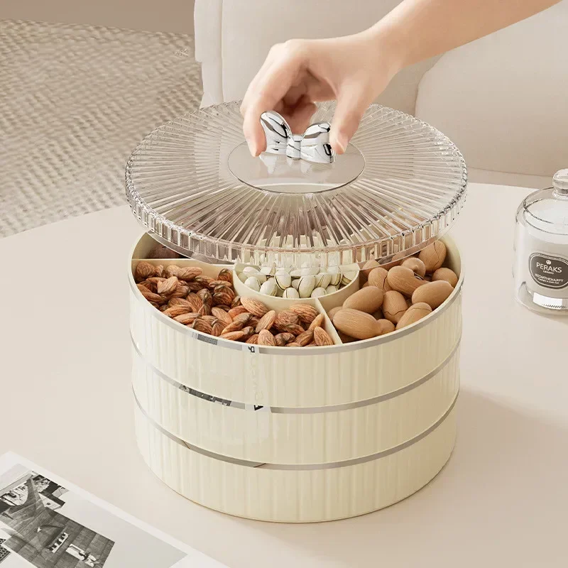 

Поднос для напитков, поднос для гостиной, фруктов, закусок, разделенное домашнее блюдо, пластиковая Роскошная высушенная многослойная тарелка