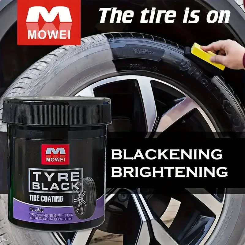 Universal tire blackening and brightening wax for car, bicycle and motorcycle tire scratch repair protection