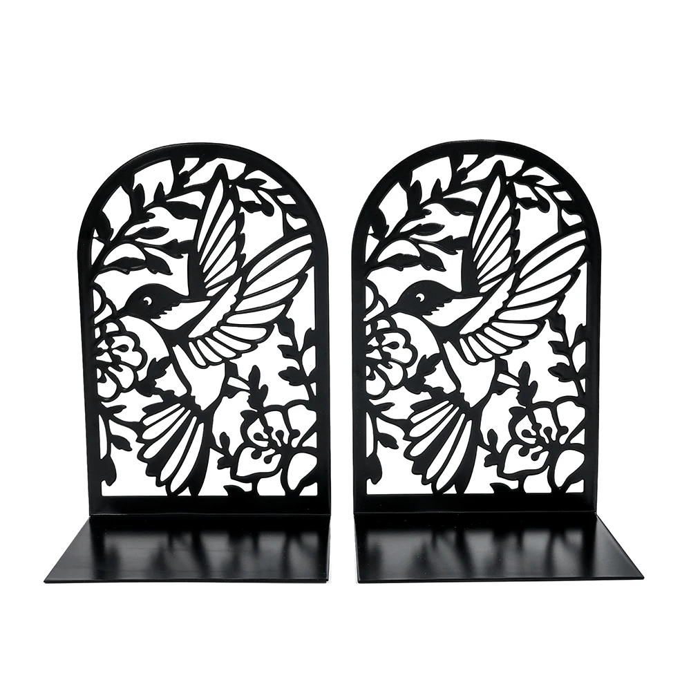 Book Holder Swallows and Flowers Book Ends for Home Office Desktop Gift for Book Lovers