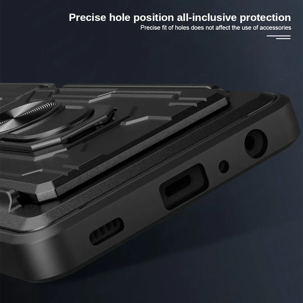 For VivoV29 5G Case Shockproof Armor Silde Lens Case for Vivo V29 5G Vivo S17 Pro 5G Car Magnetic Ring Card Slot Holder Cover