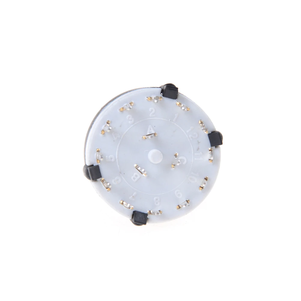 Single Wafer Band Selector Rotary Switch 3 Pole 4 Position Black Panel Wire 3 Pole 4 Way PCB Mount