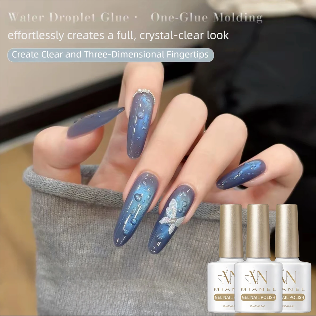 2026 Neuer Vielseitiger Hochtransparenter Klarer Wassertropfen-Überlack Gel-Nagellack Klares Wassertropfen-Design Nagelkunst Funktionelles Gel – Detail 5