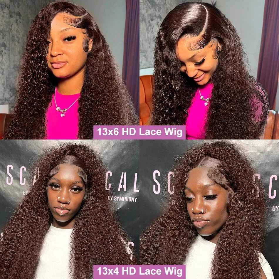 Human hair wig 220% 13x6 13x4 lace front deep wave water wave 30 40 inch transparent lace frontal