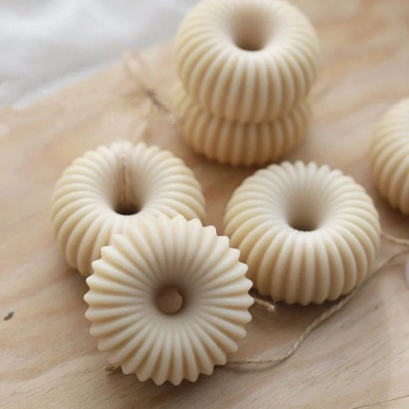 6 Cavities Strip Circle Silicone Soap Mold For DIY Handmade Soap Making Cylinder Round Form Candle Molds