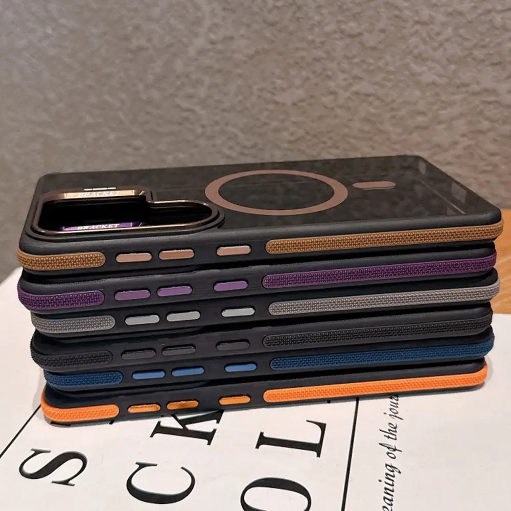 Enhanced Magnetic Protective Metal Lens Stand Case with Acrylic Bumper Cover