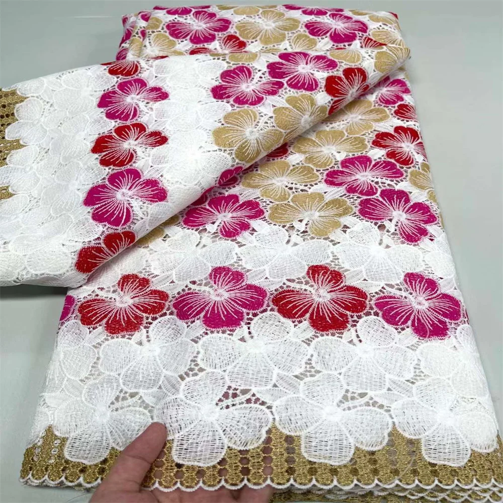 

Familiar Hot Sale African Cord Lace Fabric High Quality Water Soluble Nigerian Guipure Cord Lace For Wedding Dress Sew JY31506