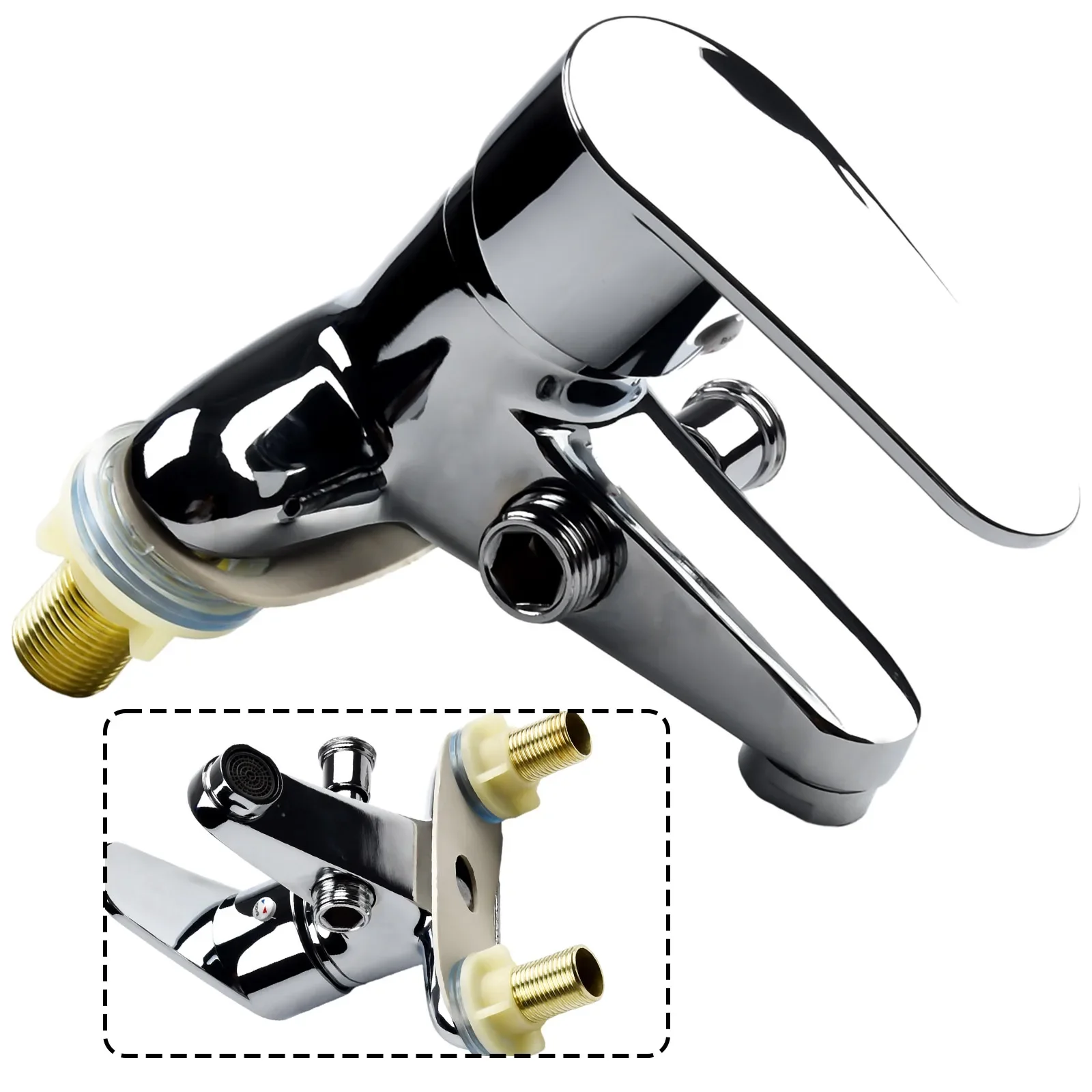 

Side Open 2 Ways With Copper Ceramic Spool Hot And Cold Basin Tap Mixer Faucet Zinc Alloy Hot/Cold Water Mixer Tap Tool Parts