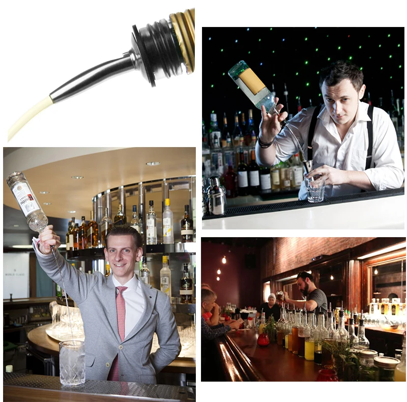 Stainless Steel Pourers Speed pourer Liquor Bottle Pourers and Vinegar Tapered Stopper Spout 4PCS