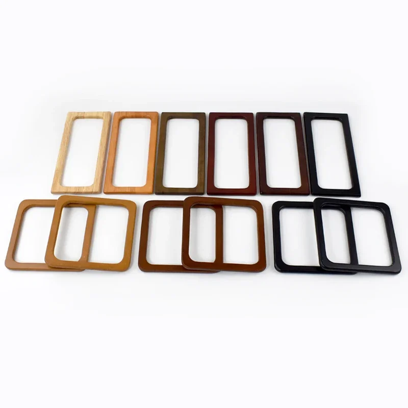 1/2Pcs Deepeel 14/20cm Wooden Handles Square Purse Frame for Making Woven Handbag DIY Bag Parts Crafts Hardware Accessories
