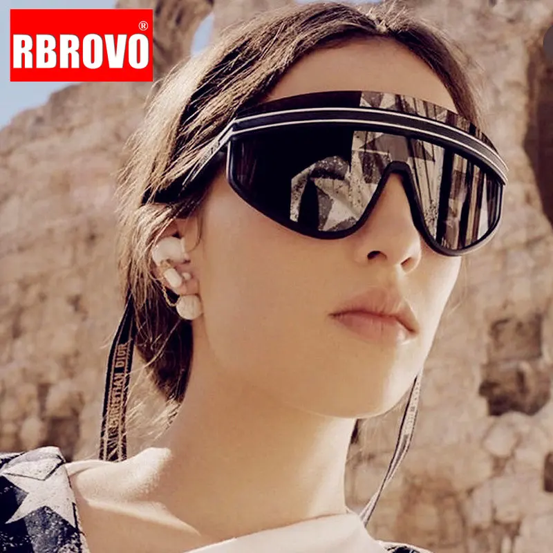 

Очки оверсайз RBROVO 2023 женские/мужские спортивные, солнцезащитные, без оправы, для велоспорта