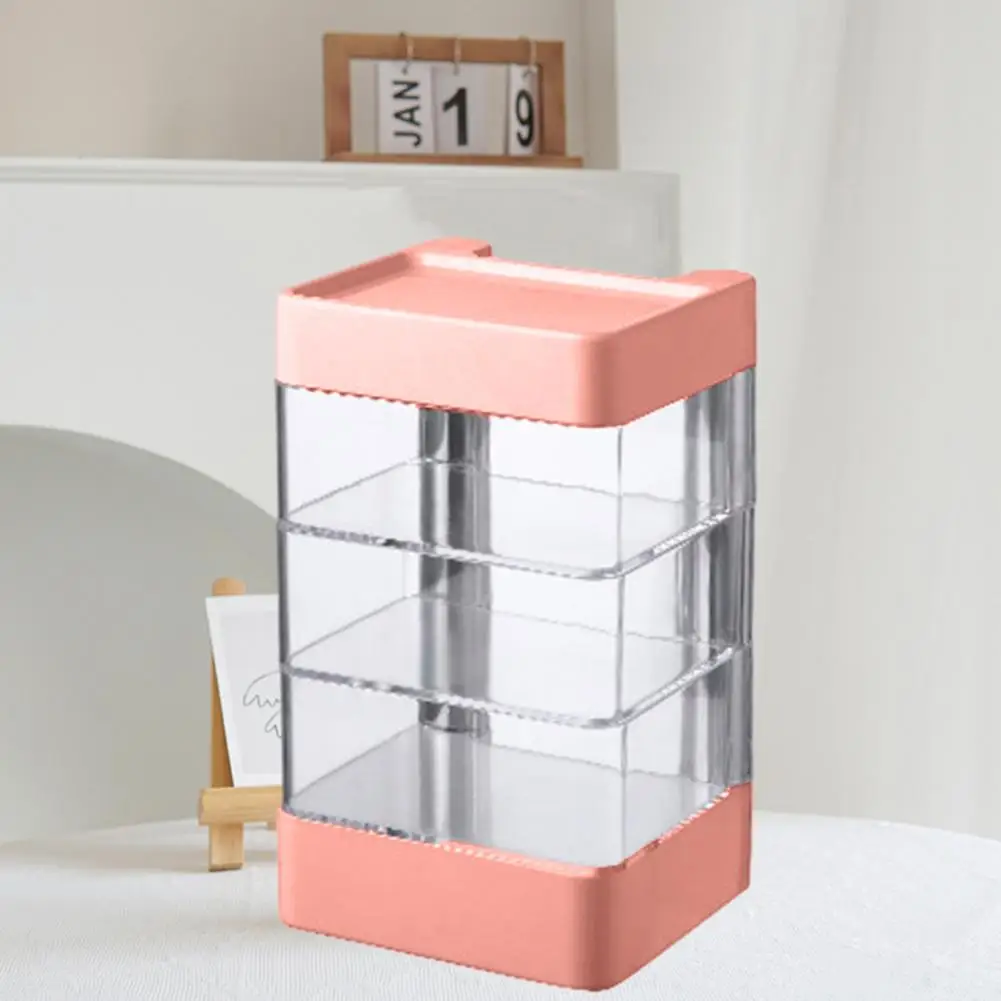 

Jewelry Box Dustproof Transparent Rotating Jewelry Storage Box with Multi-compartments for Earrings Necklaces Organize Display