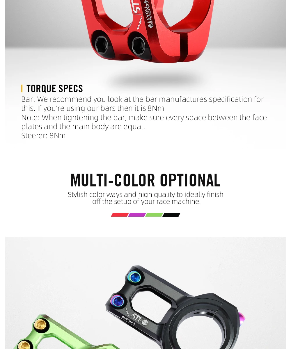 RYET MTB Stem Mountain Road Bike Stem 31.8mm 35mm Downhill Handlebar Stem 0 Degree 35mm Length XC AM Cycling Accessories