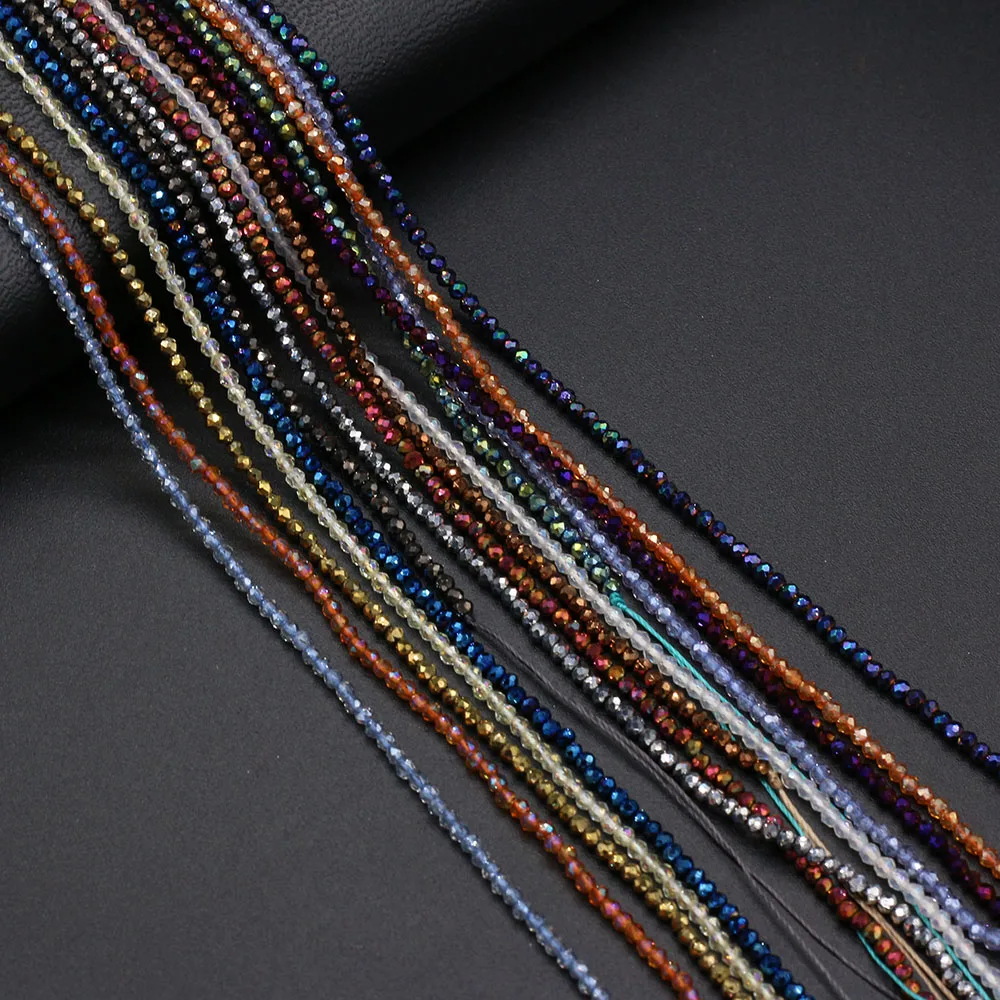 Natural Stone Beads 2mm Small Round Mix Color Faceted Loose Spacer For Jewelry Making DIY Bracelet Necklace Accessory 38cm