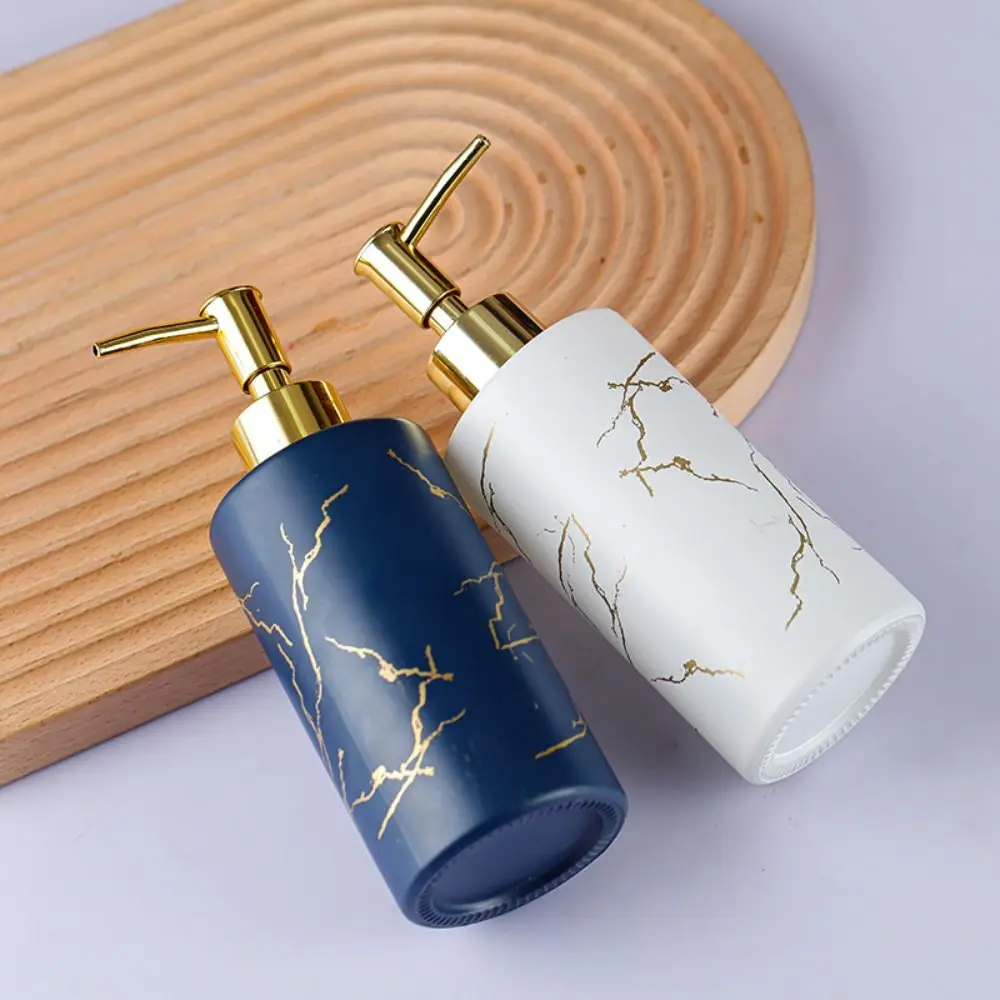 350ML Glass Emulsion Bottle Ceramics Refillable Bath Lotion Bottles Bathroom Accessories Shampoo Bottle Hand Sanitizer Bottle