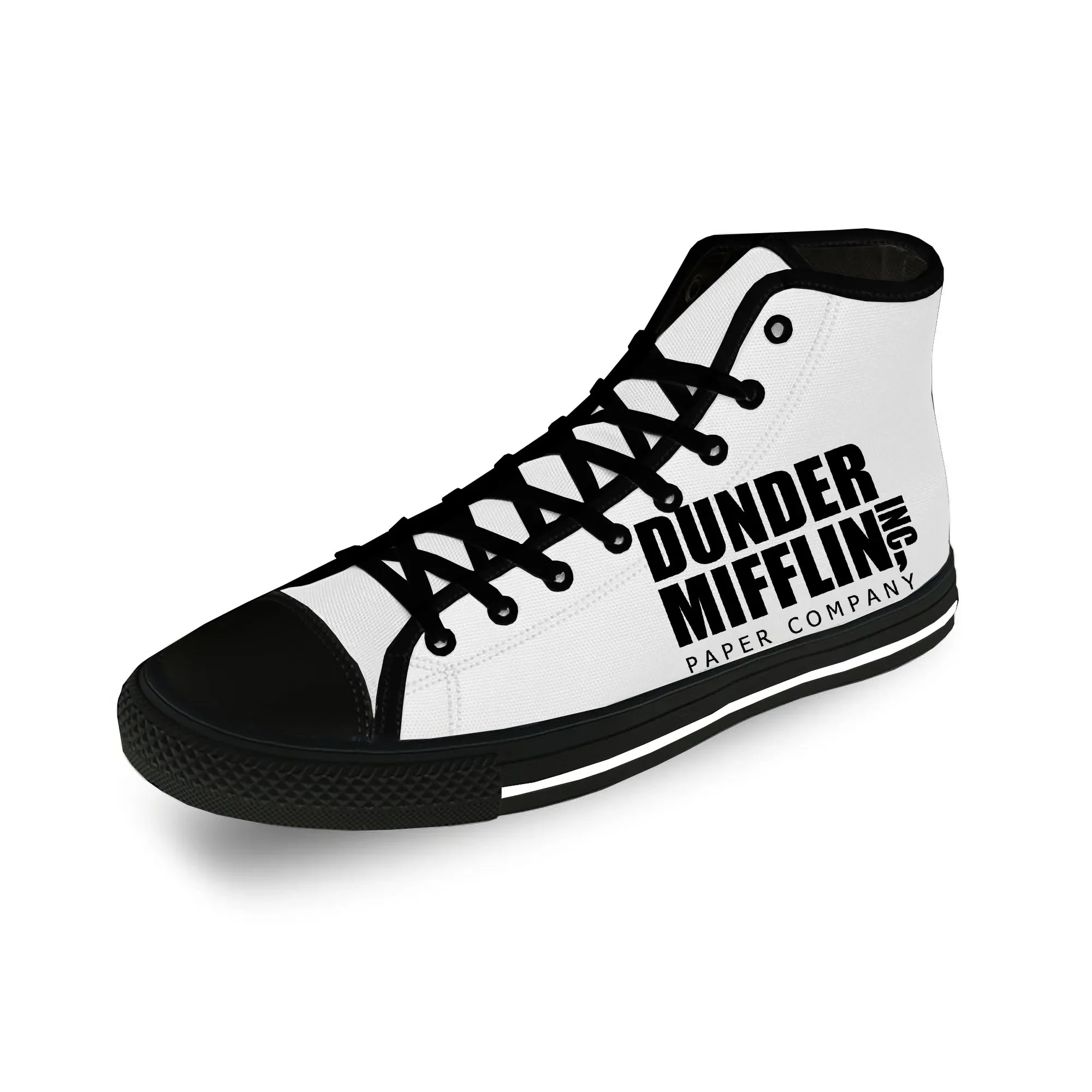 

Яркие высокие кроссовки, мужские, женские, подростковые, Dunder Mifflin, повседневная холщовая обувь, легкая обувь для косплея