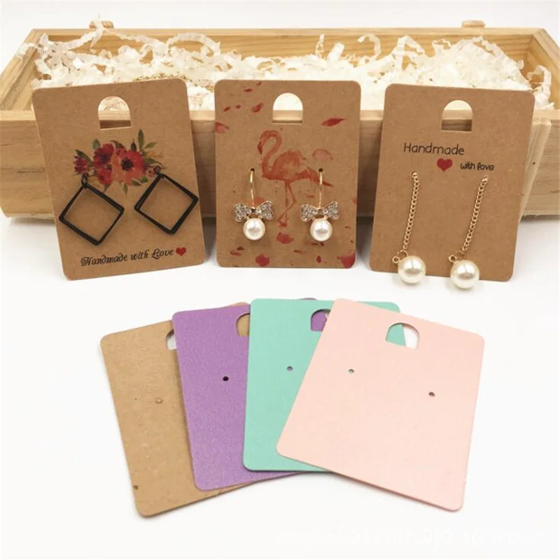 50 stücke Papier Schmuck Display-ständer Karten Ohrring Schaufenster Halter Organizer Verpackung Geschenke Kleine Unternehmen Liefert Material – Detail 10